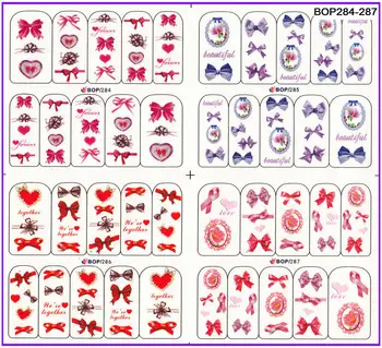 

4 PACKS / LOT Nail Art Water Transfers Stickers Nail Decals Stickers FLOWER BIRD BOW TIE MASK BOP284-303