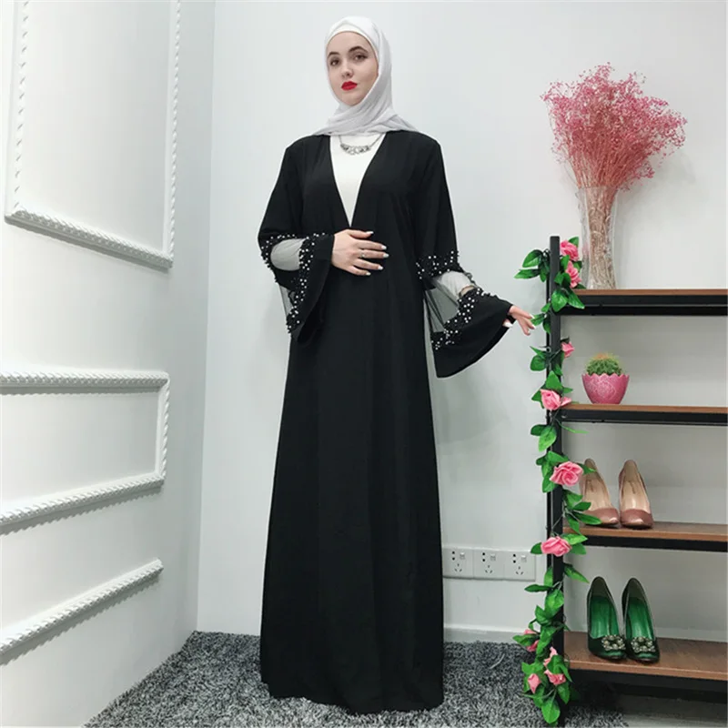 Мусульманское женское платье турецкое abaya Макси кимоно Открытое платье из Дубая стиль женские мусульманские платья Рамадан кафтан D1237
