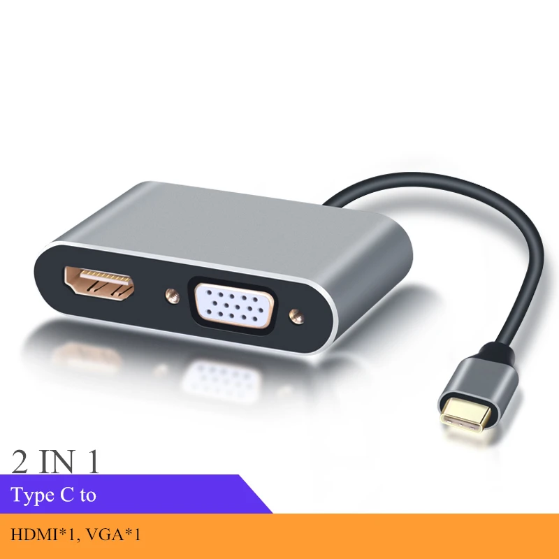 Megoo USB C концентратор док-станция для ноутбука Тип C концентратор VGA HDMI док-станция