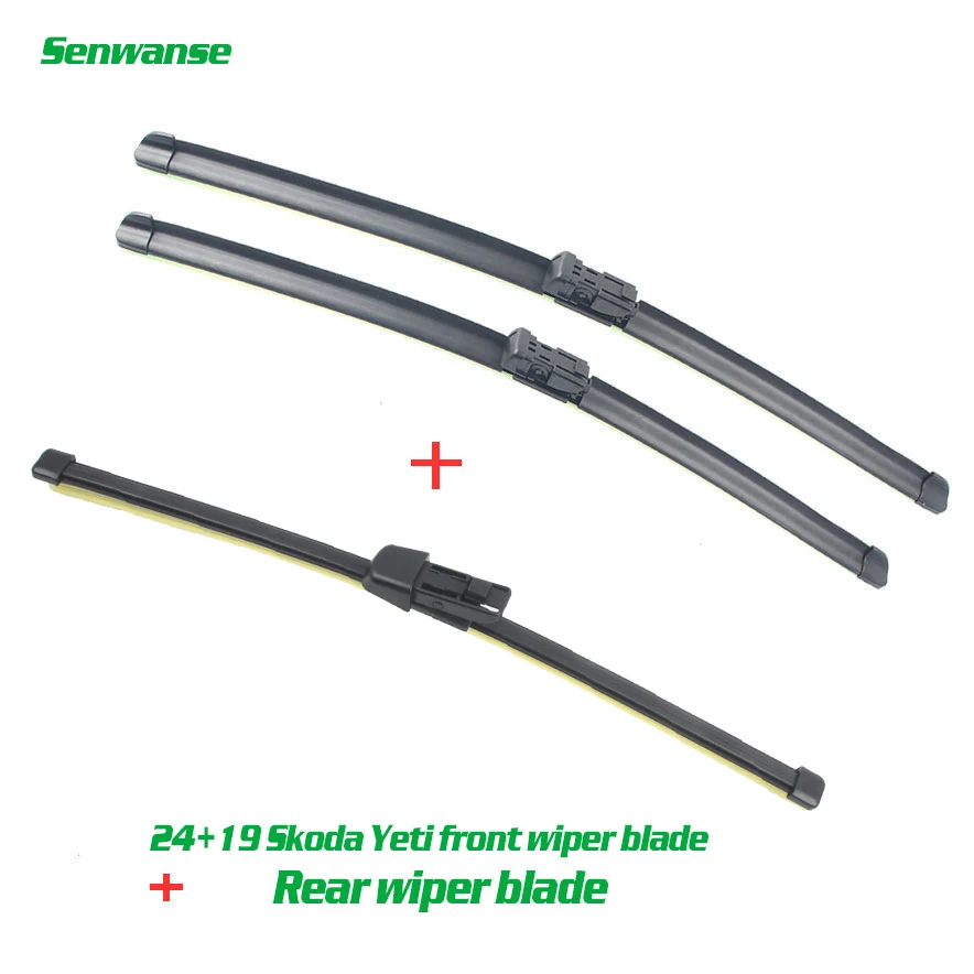 2014--/> Wiper Blade Complete Set X3 Front Rear Skoda Fabia Estate