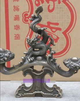 

RHS0229 12" Chinese carved Fengshui Dragon ruyi Ganoderma Lucid Ganoderma dragon statue