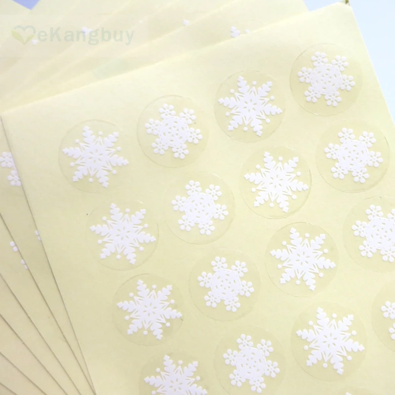 200 шт. 2 узора Снежинка ПВХ прозрачная наклейка Рождество год украшения самоклеющиеся этикетки