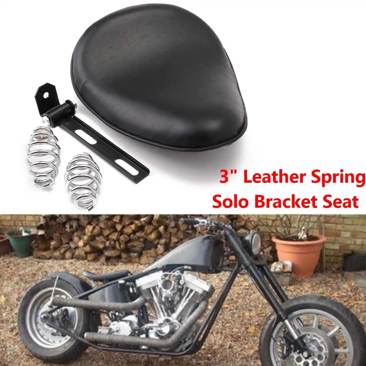 

3 Inch Leather Motorcycle Spring Bracket Seat Cover for Harley for Honda for Yamaha for Suzuki