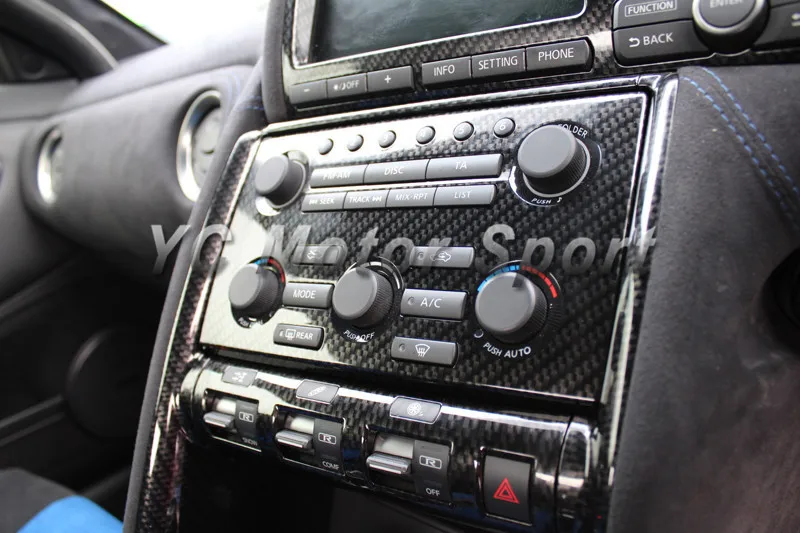 Сухой углеродного волокна стиль rsw набор для внутренней отделки салона 7 шт. подходит для 2008-2010 R35 GTR RHD монитор Управление Панель переключатель окна Крышка