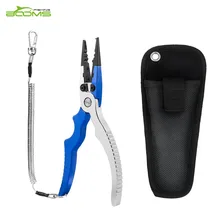 Booms Fishing X6 Aluminum Fishing Pliers Resistant Saltwater for Cutting Braid Line and Remove Hooks with Coiled Lanyard and Bel