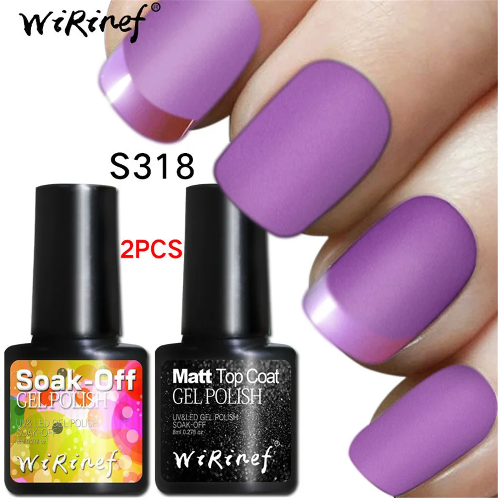 2Pcs Long-Lasting Painless Matt Top Coat Gel Polish Glue Temperament Finger Nail G627