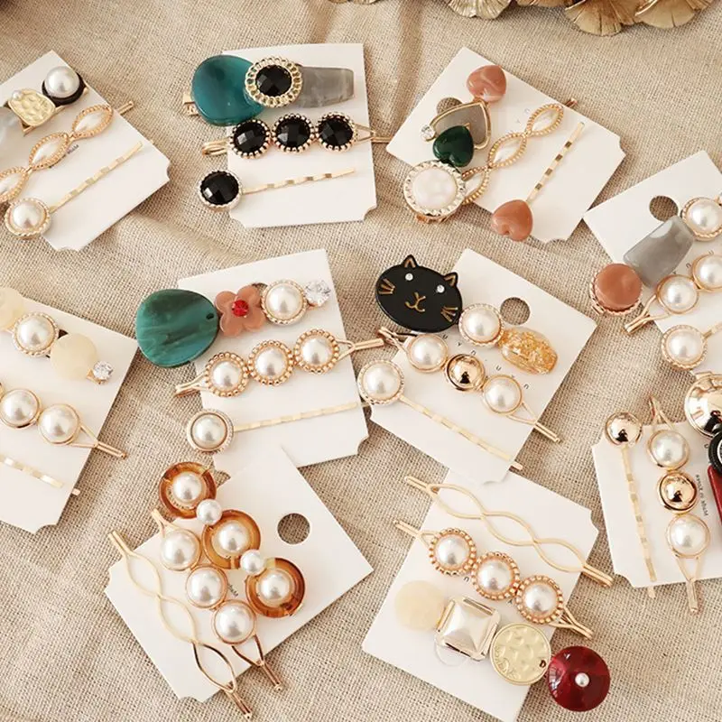 

2019 Fashion Stone Pearl Hairpin Bobby Pin Hair Clip Hairband Barrette Crystal Headdress Accessories Beauty Styling Tool