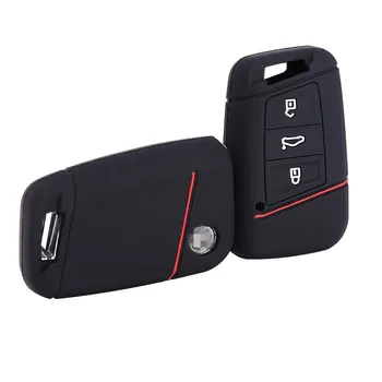

Silicone Gel key fob case holder for V W Skoda Superb Magotan Passat B8 B8L A7 2019 CC Golf Smart Remote Protector Skin Cover