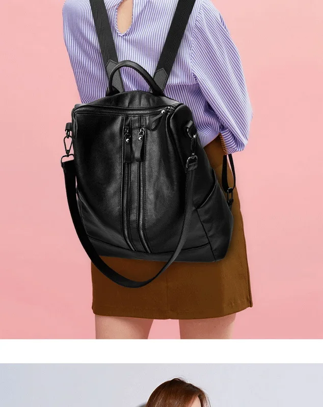Noir Gratuite À Livraison Femmes Sacs Doux En Dos Sac Cuir THzHqwZSFx