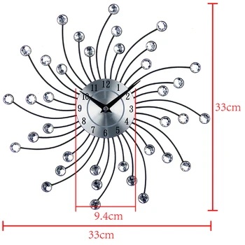 

Metal Art Wall Clock Modern Design Kitchen Clock Luxury Big Wall Watch Clock Sliver Home Decor Reloj De Pared Quartz 50ZB112