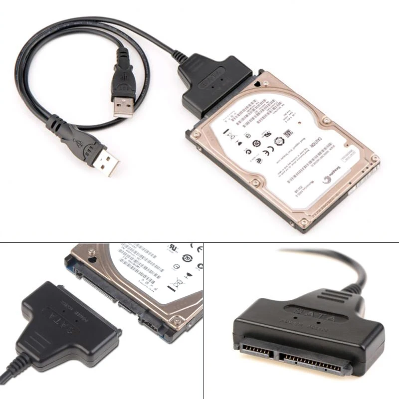 

USB 2.0 to USB 3.0 SATA 15 + 7 pin connector Gadgets USB Hard Disk 2.5 Adapter Converter Cable Laptop Accessories Sata Connector