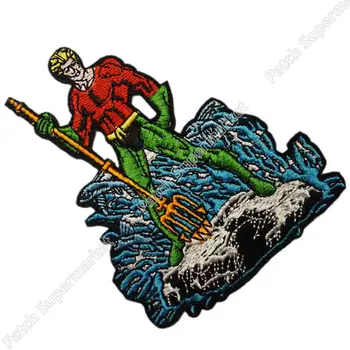 

4.5" DC Comics Aquaman TV movie Embroidered iron on sew on patch rockabilly applique badge emblem dropship wholesale