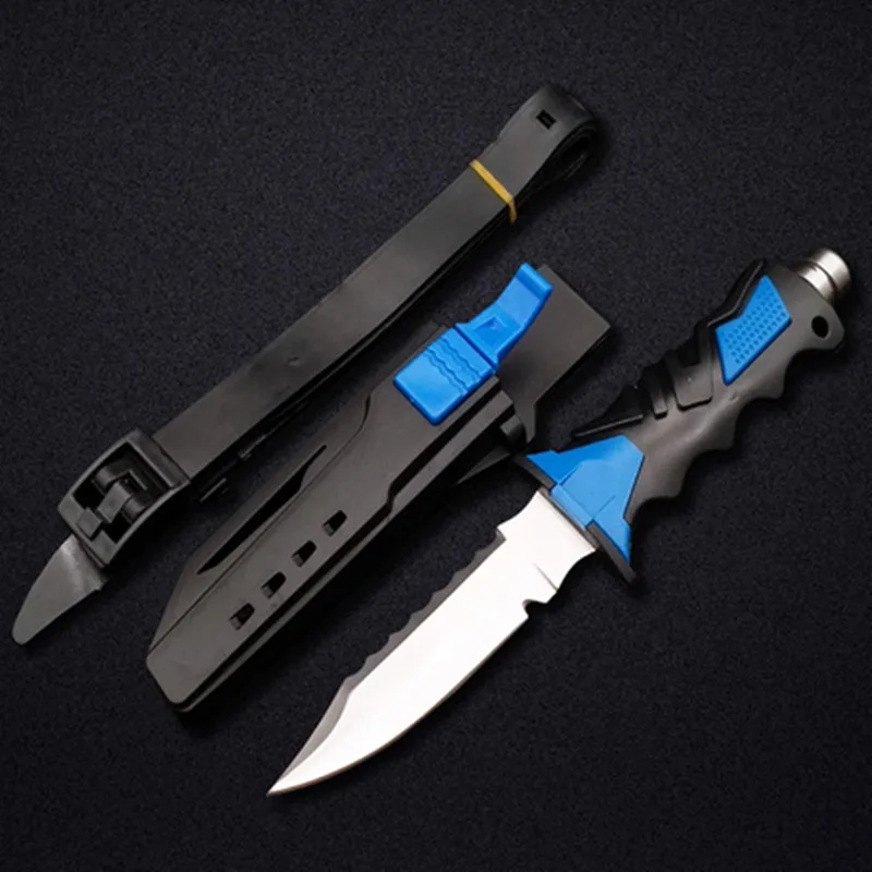 

Deepsea Scuba Diving Fixed Blade Knife 440C Titanium Stainless Steel Professional Leggings Straight Knives& ABS Sheath