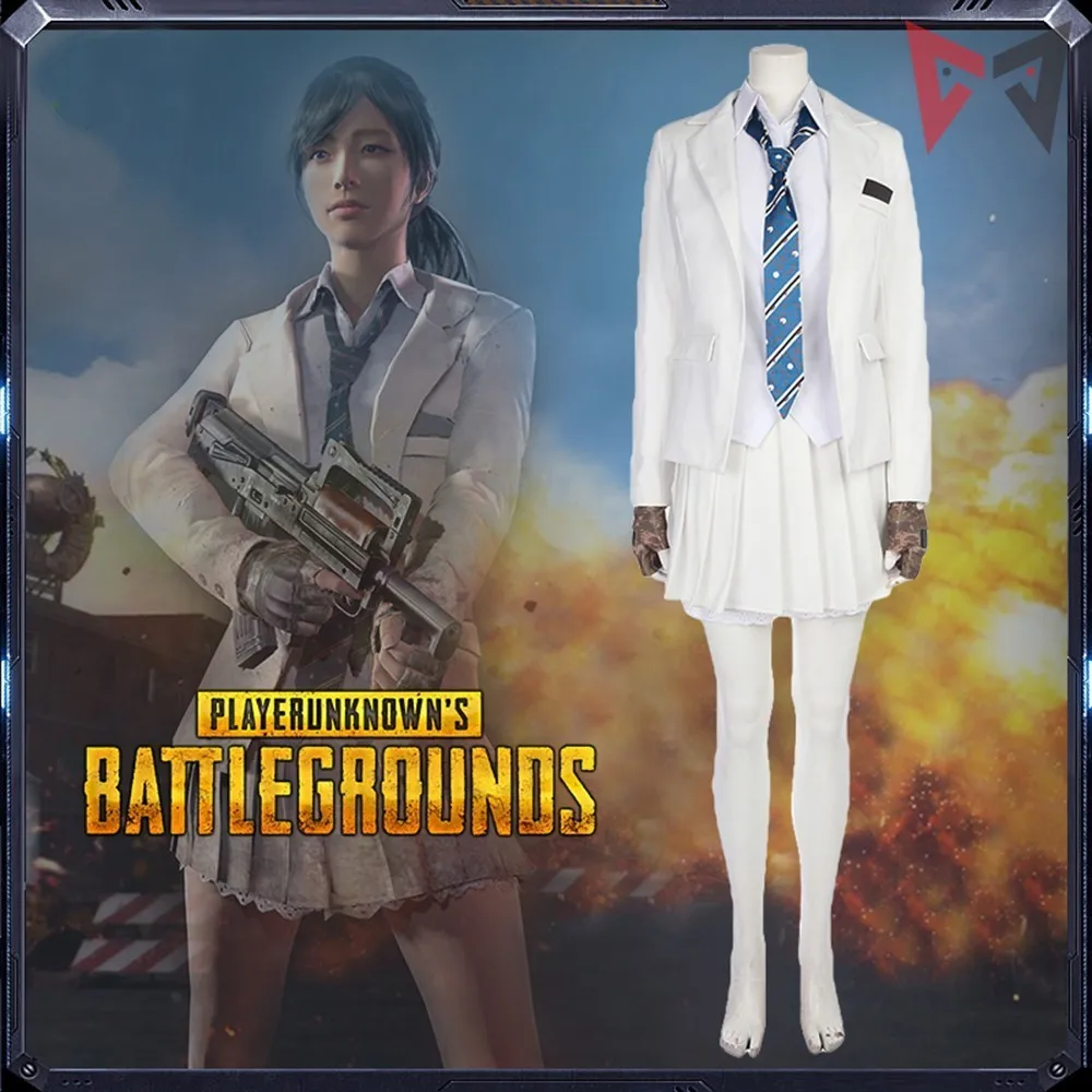  new game PUBG Cosplay Costume PLAYERUNKNOWN'S BATTLEGROUNDS Short skirt campus suit Leisure Style F