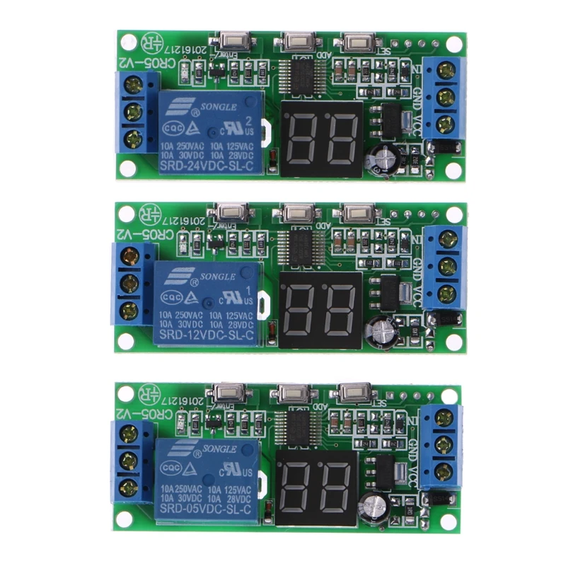 

DC 5V 12V 24V LED Display Multifunction Cycle Delay Timer Relay Switch Module