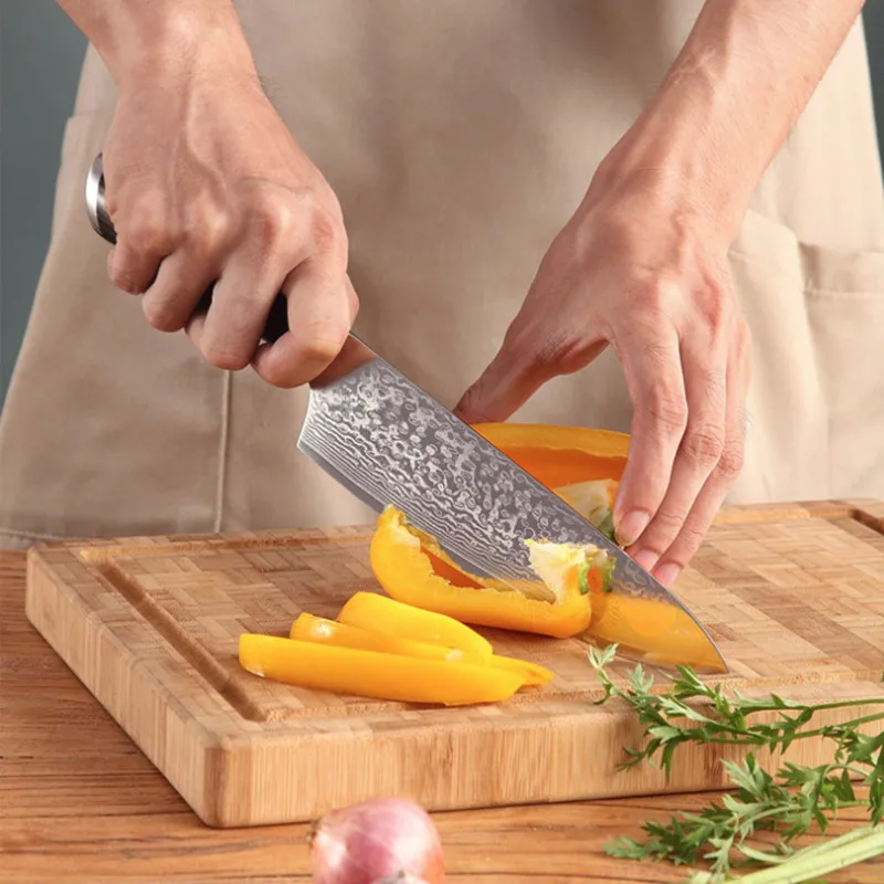 Дамаск ножи Chef Ножи японский кухонный нож Дамаск VG10 Нержавеющая сталь ножи " Ультра черный G10 ручка