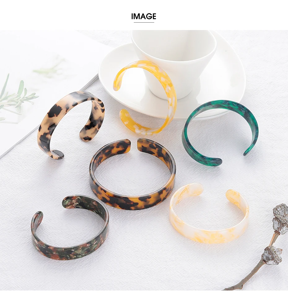 Новые Модные леопардовые полимерные браслеты, браслет для женщин, богемные открытые манжеты, акриловый браслет, винтажные Черепаховые панковские ювелирные изделия, подарок