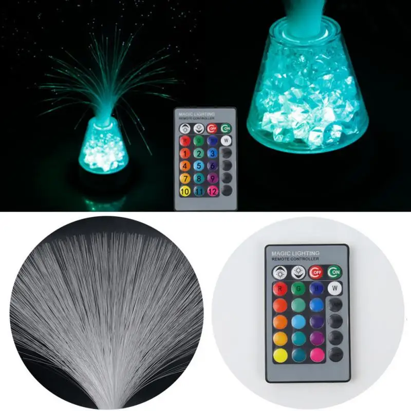 

1W Lava Metal Base LED Colour Remote Changing Light Home Decoration Fibre Optic Party Festival Night Light Christmas Lamp