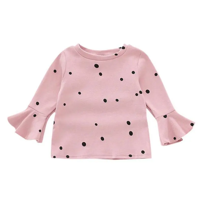 

Children Girls Clothing 100% Cotton T-shirts Dot Butterfly Full Sleeve Top Tees Clothes Baby T-shirt