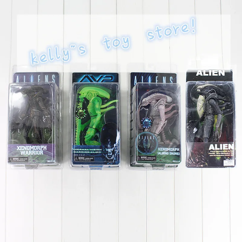 NECA AVP Xenomorph Warrior Series Чужой против Хищника тепловое видение альбино Дрон ПВХ