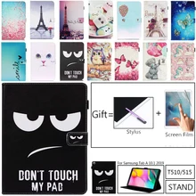 Caso Folio para Samsung Galaxy Tab 10.1 2019 SM-T510 SM-T515 T510 T515 Funda Dos Desenhos Animados Inteligente Tab DE 10.1 ”2019 Tablet Caso Funda