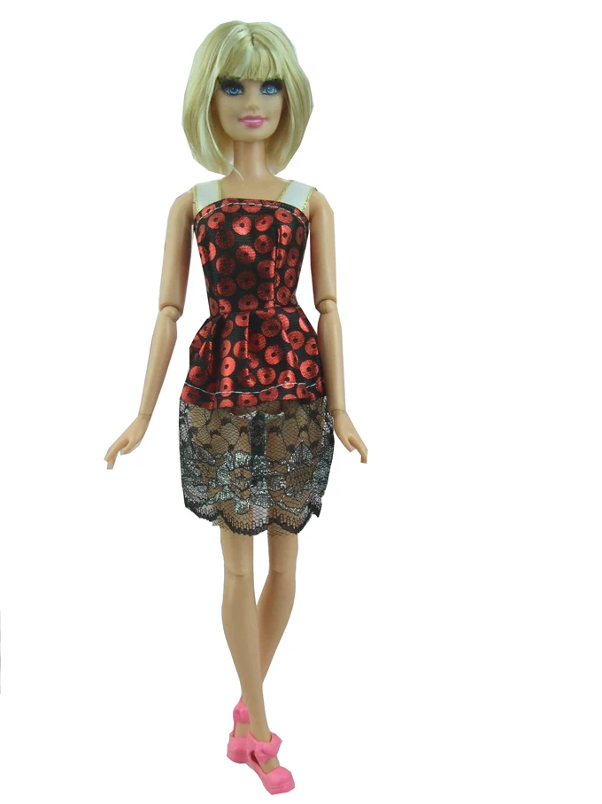 Скидка Акция 5 шт. набор смешанные виды новейшая Красивая праздничная одежда ручной работы Модное платье для куклы Барби Лучший подарок игрушки