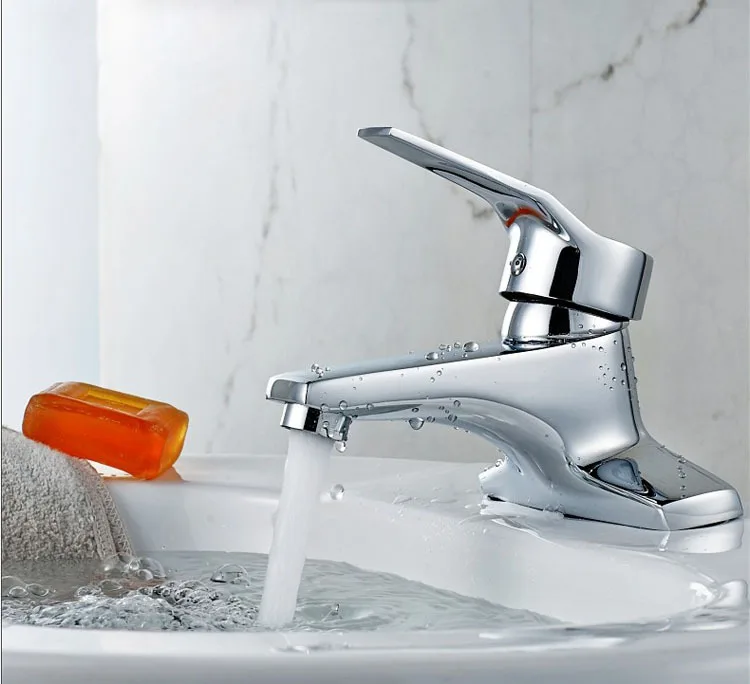 

Free shipping 2015 New product dual holes basin tap with high quality polished chrome bathroom basin sink mixer tap, basin tap