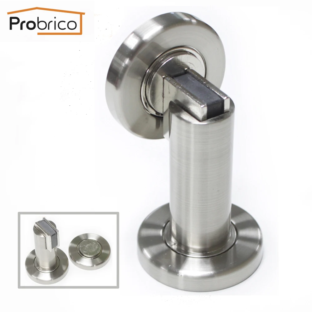 Probrico Door Stop Heavy Duty Satin Nickel DSHH101SN Metal Wall mounted