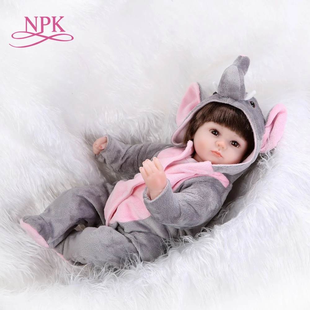 NPK Bebes Reborn Dolls de Silicone Girl Body 43 см слон adora кукла игрушки для девочек boneca Baby Bebe кукла лучшие подарки игрушки