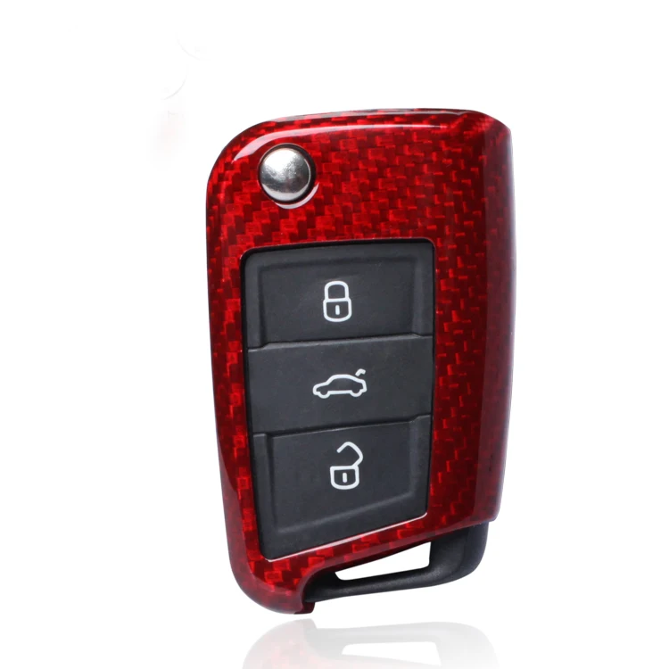 Чехол для ключей автомобиля из углеродного волокна DEE для VW Golf 7 MK7 Skoda Octavia A7 Seat Leon Ibiza откидной складной чехол для дистанционного ключа аксессуары