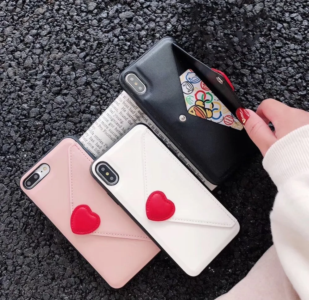 QJW Мода Любовь Сердце кожаный бумажник телефонные чехлы для iPhone XS Max XR 8 плюс 7 plus 6/6