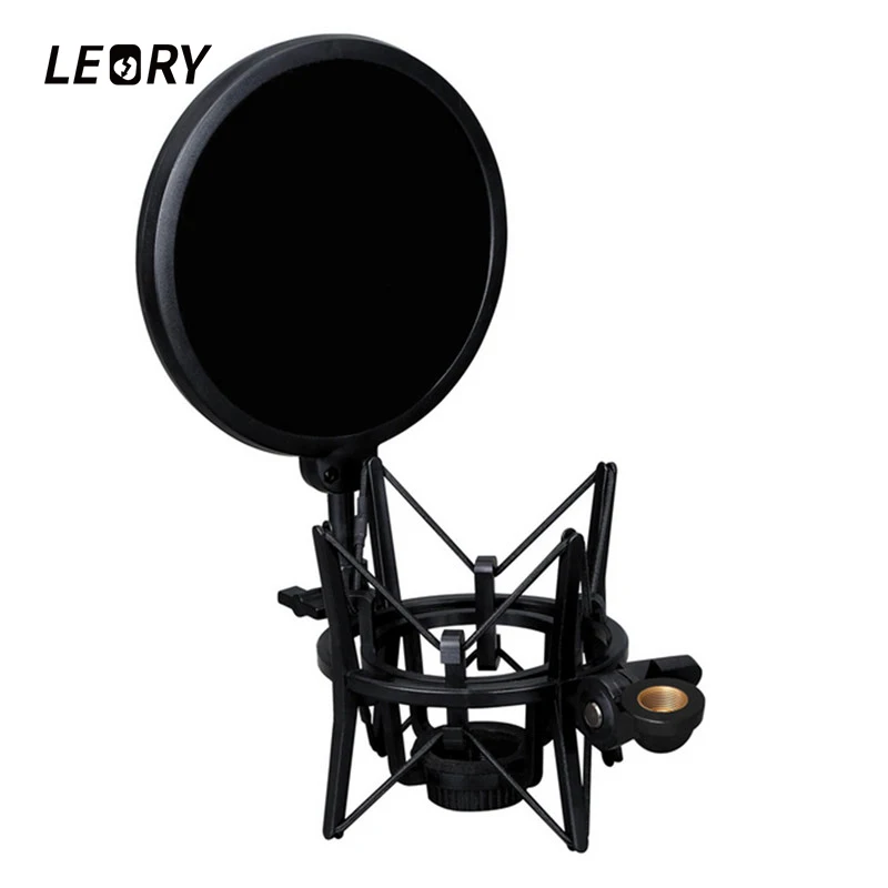 

LEORY Professional Microphone Shock Mount And Shield Filter Screen For Sound Recording Karaoke Microphone Mic PC KTV Singing
