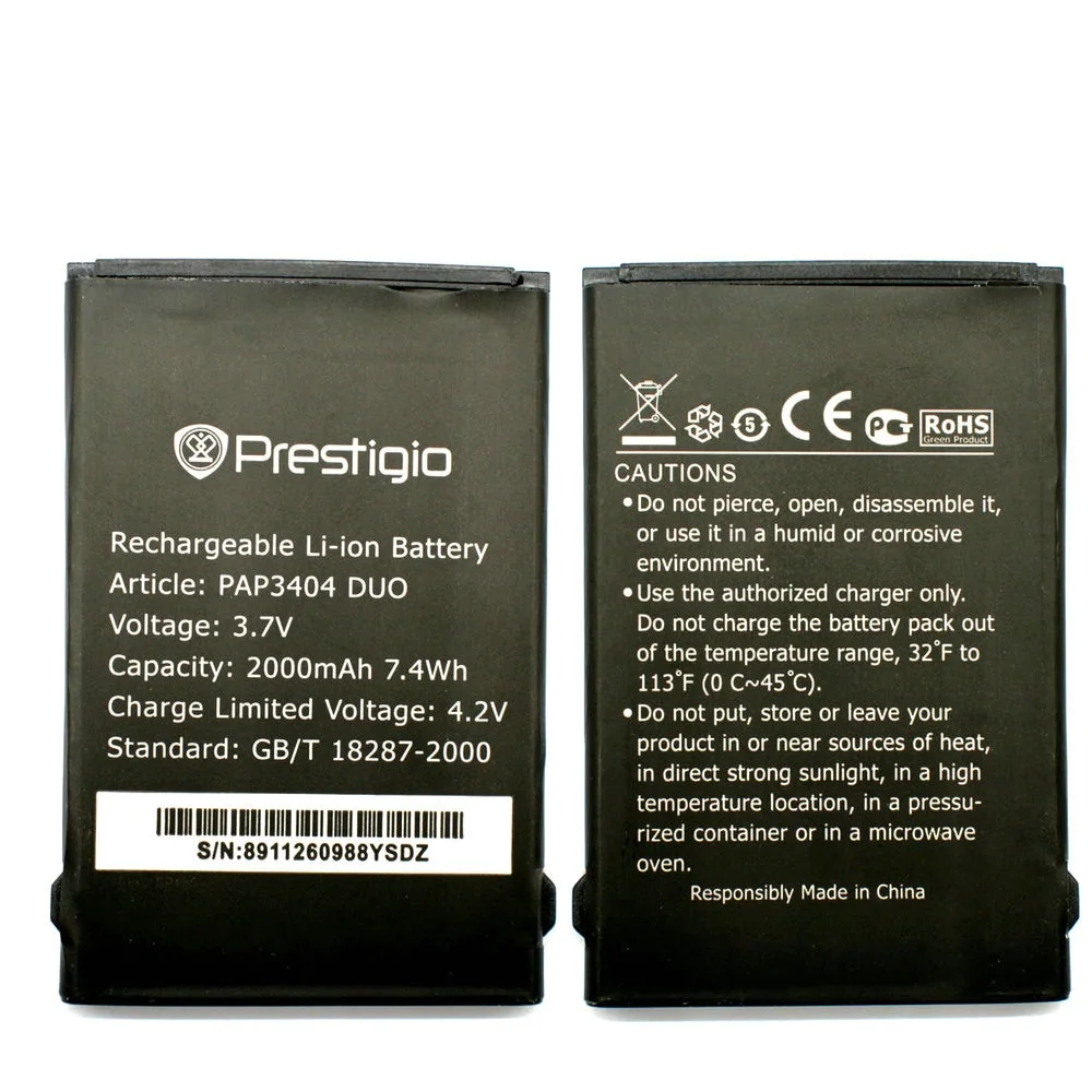 

Battery For Prestigio PAP3404 DUO 3404 Battery 2000mah High Quality Mobile Accumulator+ Tracking Code