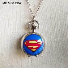 3D Супермен мультфильм часы Повседневные детские часы кварцевые часы с цепочкой ожерелье кулон подарок для детей мальчик девочка