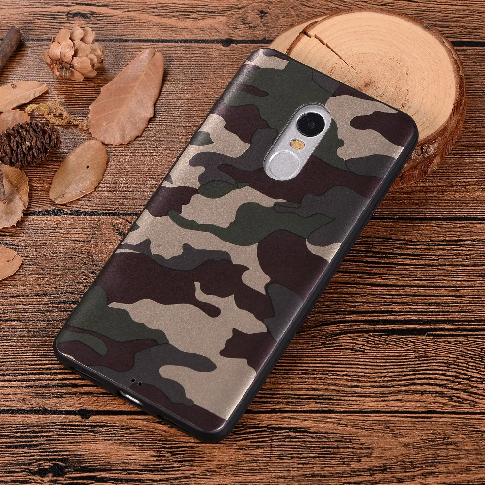 Чехол для телефона Xiaomi Redmi Note4 Note4X защитный Камуфляжный зеленый узор гелевый из