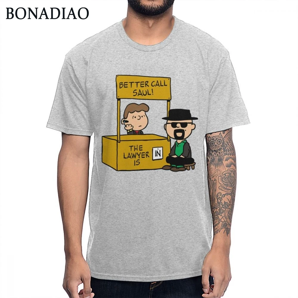 buy Funny Cartoon Parody Breaking Bad Better Call Saul T Shirt Brithday Gift Tee Male Novelty Casual Custom T shirt Wholesale