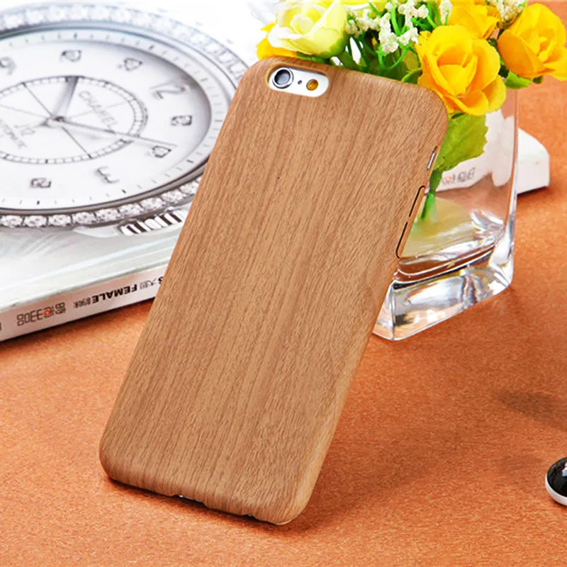 

Wood Grain Silicone Soft Cover For iPhone 6 6s Leather Back Case 6G 6S