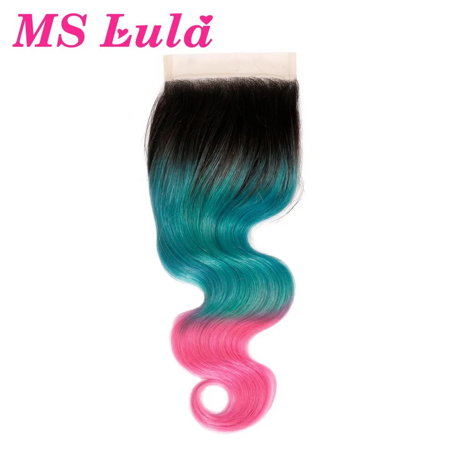 MS Lula Hair 4x4 Lace Colored Closure Brazilian Body Wave Free Part