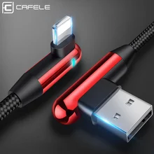 Cafele светодиодный usb-кабель для iPhone X, Xr, Xs, Max, игровой usb-кабель для мобильного телефона, для iPhone 6, 7, 8, нейлоновый Плетеный зарядный кабель