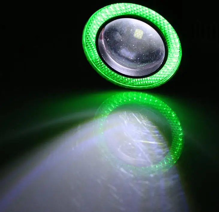 Автомобиль-Стайлинг* 2 2.5 дюйма Halo туман лампы COB Ангельские глазки противотуманки супер белый 1200Lm днем Бег свет автомобиль ДХО 6000 К 12 В BD - Цвет: Green