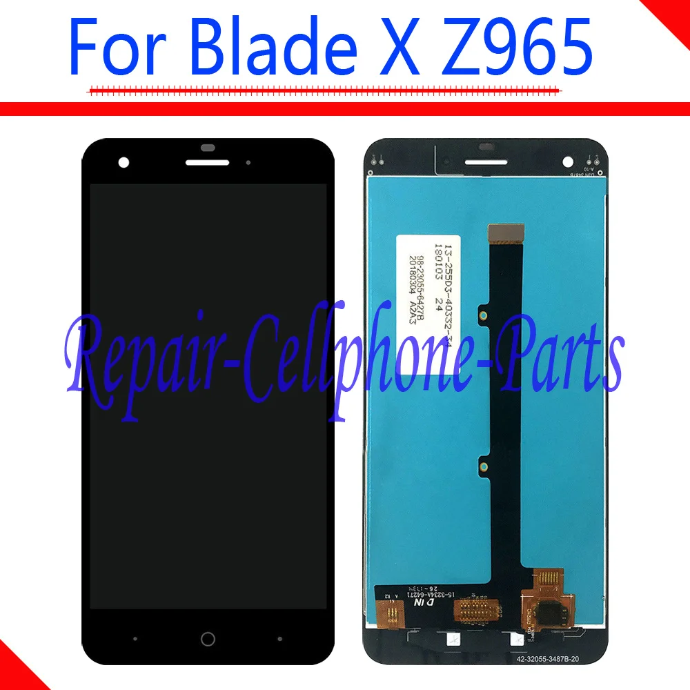 

Black 100% New Full LCD DIsplay + Touch Screen Digitizer Assembly Replacement For ZTE Blade X LTE Z965 / Blade Force N9517
