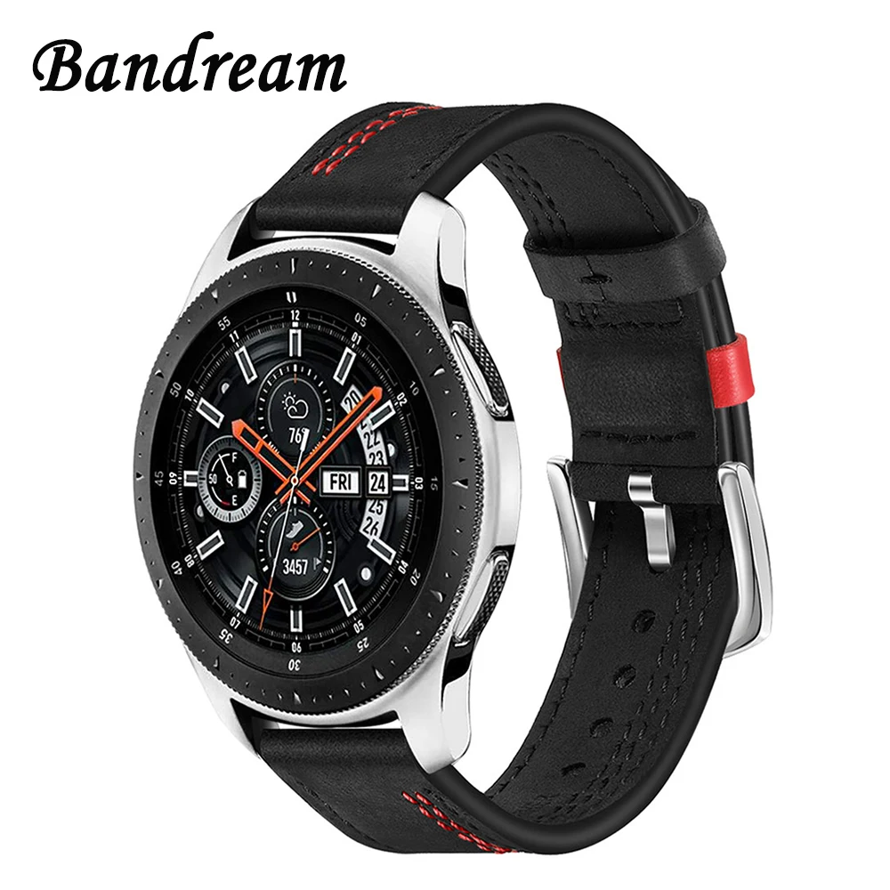 Bandream Genuine Leather Watchband for Samsung Galaxy Watch 46mm (SM R800) Quick Release Band