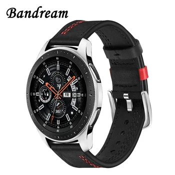 

Bandream Genuine Leather Watchband for Samsung Galaxy Watch 46mm (SM-R800) Quick Release Band Steel Buckle Strap Wrist Bracelet