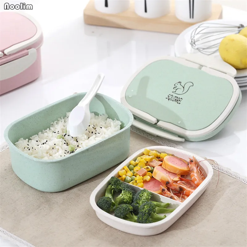 

Portable Plastic Microwave Lunch Box 2 Layer Dinnerware Food Storage Container Lunch Box For Student Picnic Office Workers