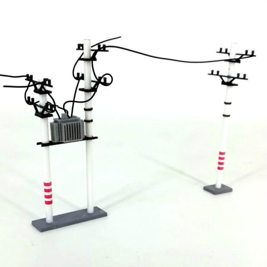 

Train model DIY sand table scene with building HO 1:87 transformer pole