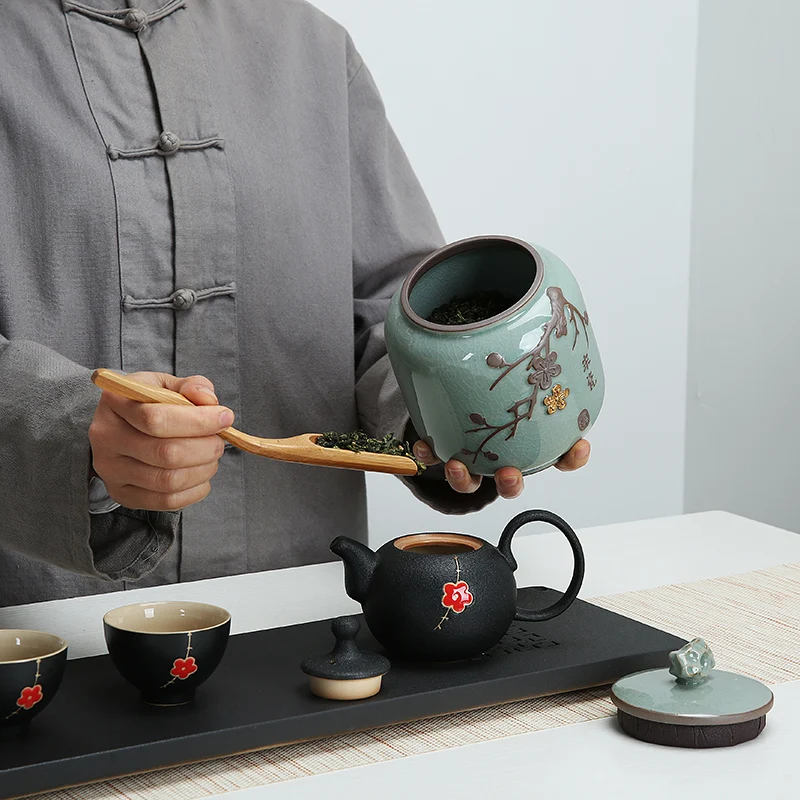 Керамический Чайник большой и средний размер хранение чая закупориваемая банка пробуждения банка для чая Gaoyao коробка зеленого чая маленькая зеленая оранжевая упаковка