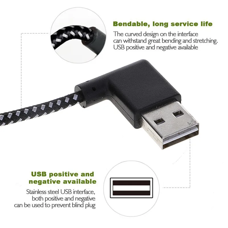 Нейлоновая оплетка двойной тип L USB дата кабель для SAMSUNG 2.4A Быстрая зарядка Micro usb type C зарядное устройство кабель для Xiaomi huawei