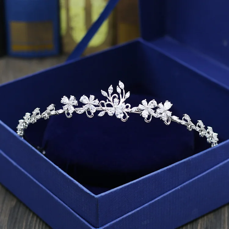 SLBRIDAL Gorgeous Wedding Cubic Zircon Tiara Bridal CZ Crown Queen Princess Pageant Party Headpiece Bridesmaids Hair Accessories | Украшения