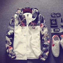FALIZA 2018 New Floral Bomber Jacket Coat Men’s Hooded Hip Hop Flowers Designs Pilot Bomber Jacket For Spring Autumn 4XL JK-I