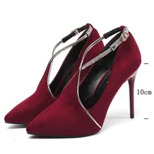 Stiletto 10cm font b Women b font Pumps Sexy Pointed Toe High Heels 3 Colors Shoes